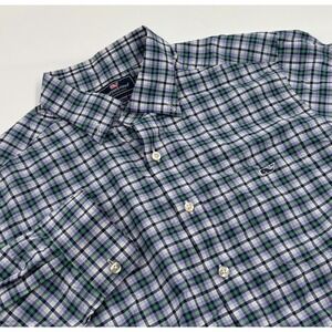 Vineyard Vines Men's L Performance Slim Fit Tucker Nylon Plaid Button Down Shirt